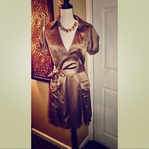 Evening Dress Silk Dress / Olive Green